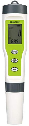Fdit Testeur de qualité de l'eau numérique professionnel 3 en 1 pH EC, testeur de température idéal pour la maison, l'eau potable, aquarium, piscines et hydroponie.