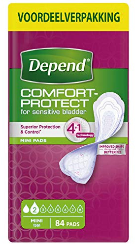Depend Protège-slips - Incontinence et fuites urinaires - Femmes - Bandage Mini - 84 pièces - Pack économique