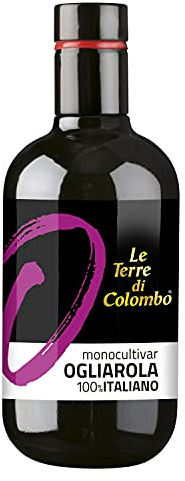Le Terre di Colombo – Aceite de oliva virgen extra 100 % italiano, Ogliarola de monocultivo, 500 ml