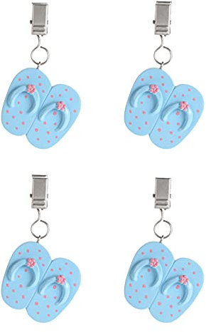 MIK funshopping Set di 4 fermatovaglia con forza di serraggio, pesi per tovaglia, ideali per la tavola coperta (sandali blu)