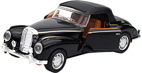 TOYANDONA Vintage Black Metal Diecast Car Model - 1/32 Scale Retro Alloy Toy Collectible for Home Decor and Car Lovers