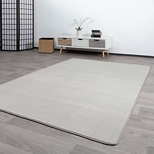 Steffensmeier Kurzflor Teppich Palena | Wohnzimmerteppich | Modern | Strapazierfähig | Taupe, Größe: 120x180 cm