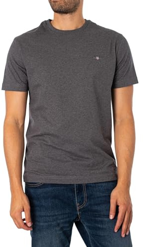 GANT Herr T-Shirt Régulier À Bouclier, Anthracite Melange, XL