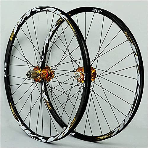 ZECHAO Fahrradrand Aluminiumlegierung Fahrrad-Rad-Set, 32H Vorderrad-Hinterrad-Doppelwand-Kassette Schnellspanner-Scheibenbremse 7/8/9/10 / 11speed Wheelset (Size : 27.5inch)