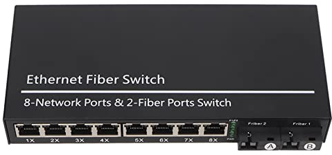 Convertitore multimediale in Fibra Ethernet, Porta Ottica Singola modalità Singola Fibra 2 Fino a 20 km Switch Fibra Ethernet Tx1310nm RX1550nm 100-240 V per Rete (Spina UE)