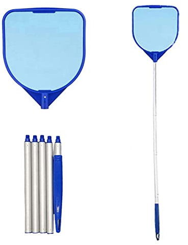 GIMOCOOL Épuisettes De Piscine - Accessoire Piscine Hors Sol Filet Surface Maille Extra Fine - Filet De Fond Nettoyage Piscine - Écumeur De Feuilles avec Poteau Télescopique Filet Piscine