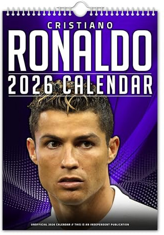El Rey del Calendario - Cristiano Ronaldo - Calendario de pared 2026 - Tamaño A4 (210 mm x 297 mm) Navidad/Cumpleaños/Regalo/Novedad/Papá Noel secreto/fútbol/cr7/Planificador anual/Regalo de oficina …