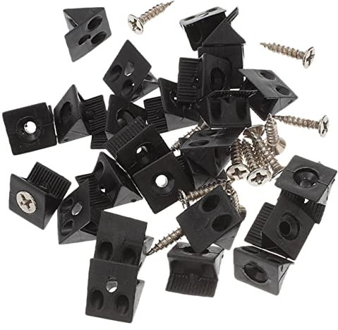 CHILDWEET 106pcs Drawer Bottom Wedge Plastic Corner Brace Self-Tapping Screws L-Shaped Support for Wardrobe Cabinet Furniture Repair