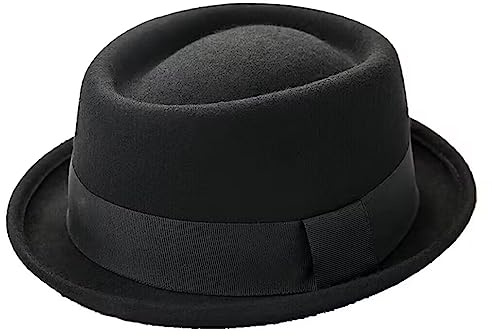 INOGIH Cappello Pork Pie Bombetta in Feltro di Lana Porkpie Boater Derby Cappello Fedora per Uomo Donna (S/M)