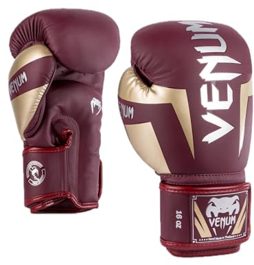 Venum, Elite boxhandskar, unisex vuxna, 30 ml, vinröd, guld
