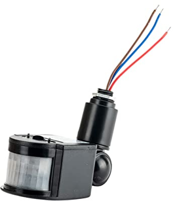 Pir Sensor Detektor Ac 85-265v Schwarz mit 180° Bewegungserkennung | Ip54, Abs PC Gehäuse, für Flure und Garagen, Niedrige Wärmeentwicklung