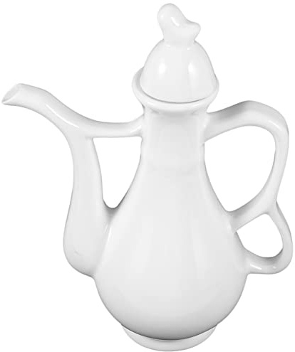 TOPBATHY Portable Ceramic Wine Kettle 280ml White Wine Pot with Handle, Easy to Lift and Move, for Camping or Home Use
