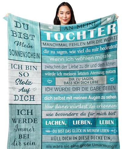 Yesbird Meine Tochter Geschenke von Mama, Geschenk für Tochter, Mutter/Vater Tochter Geschenk, Geschenk zum 18 Geburtstag Mädchen Decke 150X130CM