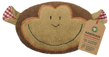 Efie Coussin chauffant bio en grain d'épeautre - Singe - Culture biologique contrôlée (biologique) - Fabriqué en Allemagne - Certifié GOTS