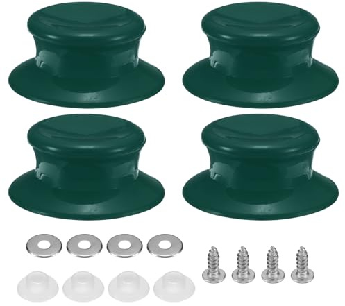 QUARKZMAN 4Pcs Boutons de Remplacement pour Couvercles de Casseroles, Poignées de Maintien en Plastique pour Couvertures de Poêles et Ustensiles de Cuisine, Vert