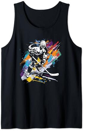 Eishockeyspieler Streetart Eissportler Eishockeyhelm Tank Top