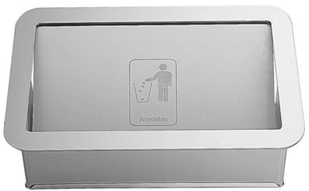 CHFYIJYHM Pattumiera da banco con coperchio 15L Pattumiera da incasso Coperchio in acciaio inox Pattumiera da cucina Occhiello Pattumiera da incasso Coperchio Pattumiera con sportello di bilanciamento
