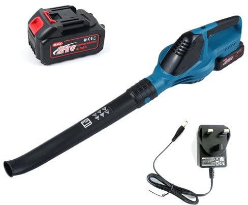 Weytoll Cordless Leaf Blower, 100MPH 21V Powerful Motor Electric Garden Blowers, 18000RPM, 5 Speed Modes Battery Powered Leaf Blower for Snow Blowing with 2 * 4000mAh Large Capacity Battery