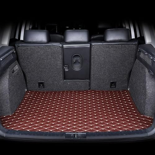 Auto Leder Kofferraummatten für Audi Q7/Q7 TFSI e/SQ7 TFSI SUV, Antirutsch Kratzfest rutschfest Kofferraum Schutzmatten Zubehör Cargo Teppich,Coffee