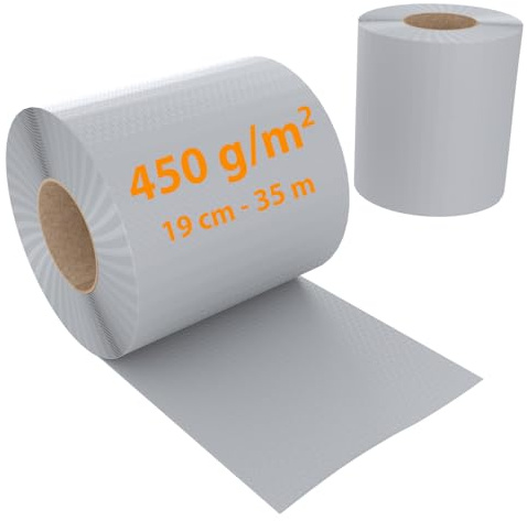 Schermo Privacy In PVC Per Recizioni A Doppia Sbarra Doppio Picchetto Rete Per Giardino Terrazzo 450 g/m² Resiste Alle Intemperie Vento 35 m x 19 cm Con Clip Di Fissaggio Grigio Chiaro
