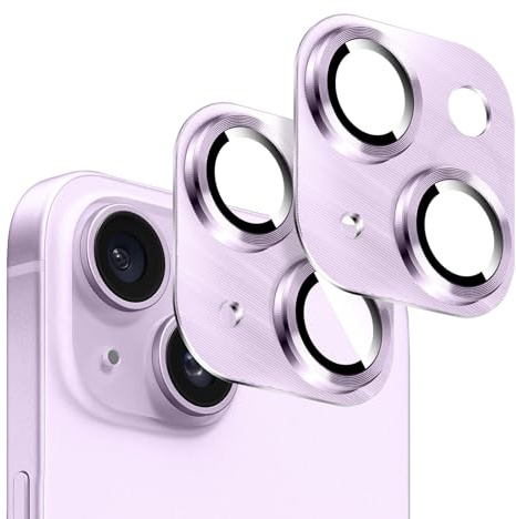 Kucheed 2PCS Camera Lens Protector for iPhone 12/iPhone 12 Mini, One-Piece Metal Aluminum with 3D Texture Designed Decoration, Anti-Scratch Full Protection Back Camera Cover