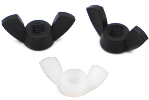 1/4-20 Mutter Handmutter, 1/2/5 Stück, weiß/schwarz, Kunststoff, Kunststoffmutter, M3, M4, M5, M6, M8, M10, M12, Flügelmutter, Flügelmutter, Flügelmutter(White,M10 1pc)
