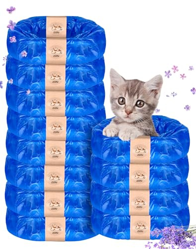 12er Nachfüllkassetten für Katzenklo-Mülleimer Nachfüllfolie für Katzenstreu-Eimer Geruchsdicht Nachfüllbeutel kommpatibel mit allen Katzenstreu-Entsorgungseimer Nachfüllbehälter