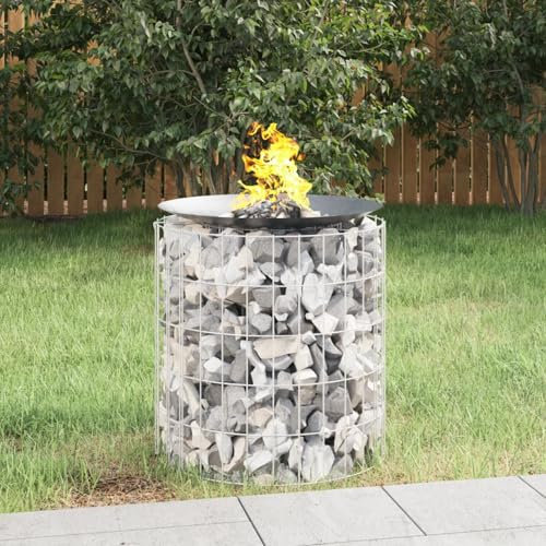 Juroupi Gabion braciere per Esterni Camino Portatile a Parete braciere per Patio Grande riscaldatore da Campeggio per terrazza da Giardino Ø 50 cm in Ferro zincato