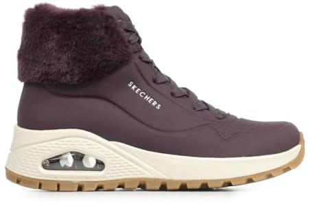 Skechers Damen UNO Rugged Fall Air Sneaker, Wine Durabuck/Faux Fur, 39 EU