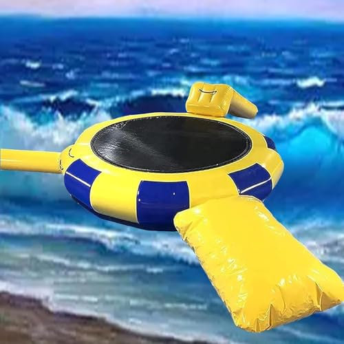 Dxysyldrun Water Trampoline, Lakeside Trampoline, Bouncing Paddling Pool with Rope Ladder, Water Park for Adults And Children,10Ft