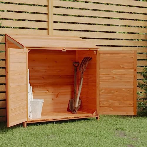 Home & Garden, cobertizo para muebles de jardín, color marrón, 102 x 52 x 112 cm, madera maciza de abeto