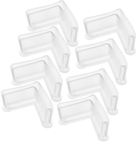 CTIRCHIU Protezione Angolare Per Mobili 8 Pezzi in Gomma Trasparente, Coprigambe Angolari Per Scaffali e Piani, Connettori Angolari Antivibrazione Per Casa e Ufficio