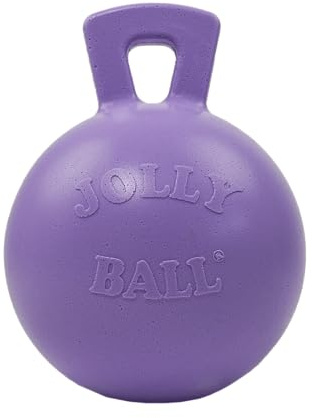 Jolly Pets, Tug-n-Toss, strapazierfähiger Hundespielball mit Griff, 20 cm/Größe L, Hellviolett