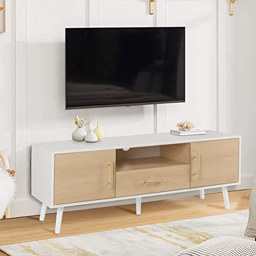 Skokliz TV Unit, 120cm TV Stand Cabinet for TVs up to 55inch