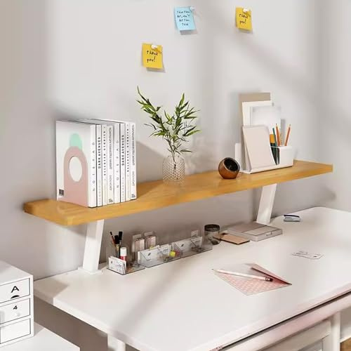 Kraftig skrivbordshylla klämma för spel och kontor – ergonomisk bildskärm och laptophöjare, skrivarstativ – stor naturlig färg platsbesparande lösning