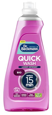 Dr. Beckmann Quick Wash –Bio |Deep clean laundry |Works in 15 mins |Powerful on stains |Plus Colour run protection |7 days freshness |1620 ml (54 Washes) |100% recycled bottle*