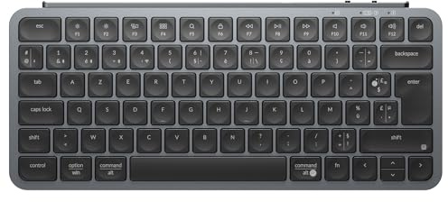 Keychron B1 Pro Tastiera senza fili, Tastiera francese AZERTY Layout, Ricevitore 2.4 GHz/Bluetooth/cablato, Tastiera personalizzata programmabile, Extra-Fin, Compatibile con Mac e Windows, Grigio