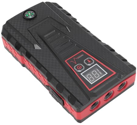 Naroote Batterie-Booster-Pack, 12 V, 15000 Mah, Starthilfe für Autobatterien mit LED-Taschenlampenfunktion und USB-Ladefunktion, Notstromversorgung für Lkw, Suvs und Motorräder (Rot)