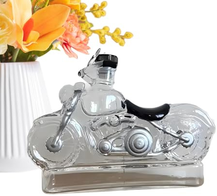 Zunetsutock - Botella de whisky - Decantador de vidrio soplado para motocicleta, botella de licores y vino | Idea de regalo para papá, adulto, Navidad, cóctel aperitivo