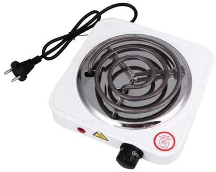 Healeved Estufa Eléctrica Portátil Pequeña 1000w de Bobina Segura sin Radiación Protección contra Sobrecalentamiento para Uso Doméstico y Oficina Enchufe Eu