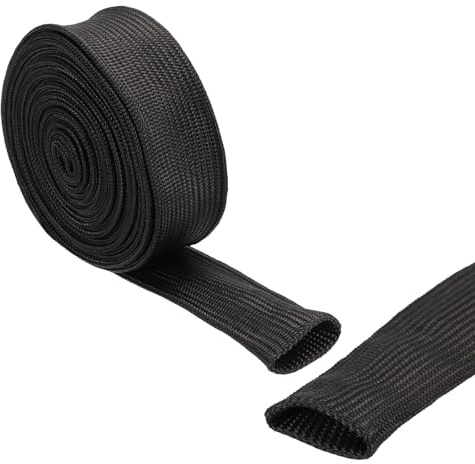 QUARKZMAN Proteggi Cavi Isolante 20mm/0.79 Pollici-3m/10 Piedi Guaina In Fibre Di Vetro Alta TEMP Nero