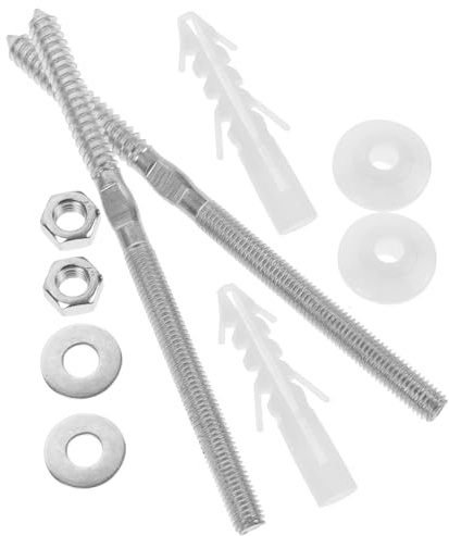 SHOWERORO Basin Fixing Screws Universal Extended 10X180Mm Bolts Kit Seal Ring for Bathroom Washbasin Installation and Replacement