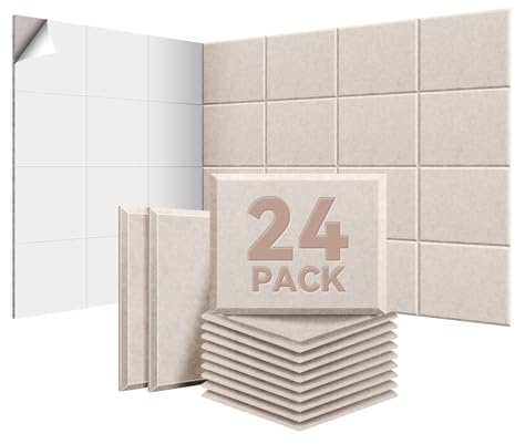 Paneles Acústicos de Pared 24 Piezas 2,88 m² Autoadhesivos Camel Claro