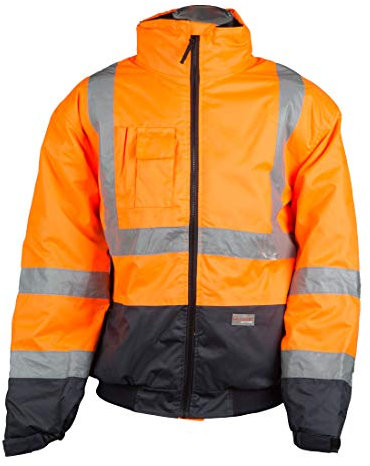 Mediablue Workwear Varnings- och väderskyddsjacka, stil U-W 19, färg: ljusorange-marin, Neon-orange, 5XL