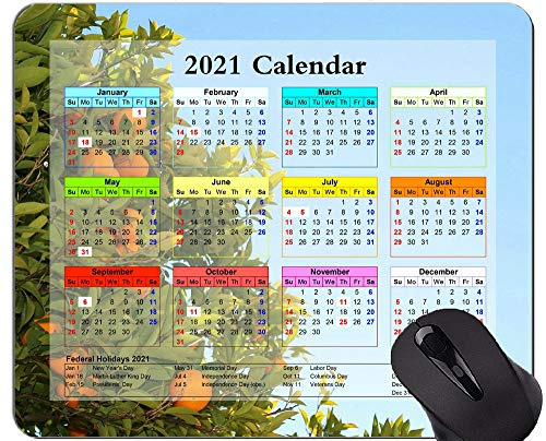 Gaming Mouse Pad 2021 Jahreskalender mit Feiertag, verlässt Blue Sky Mouse Pad mit genähter Kante
