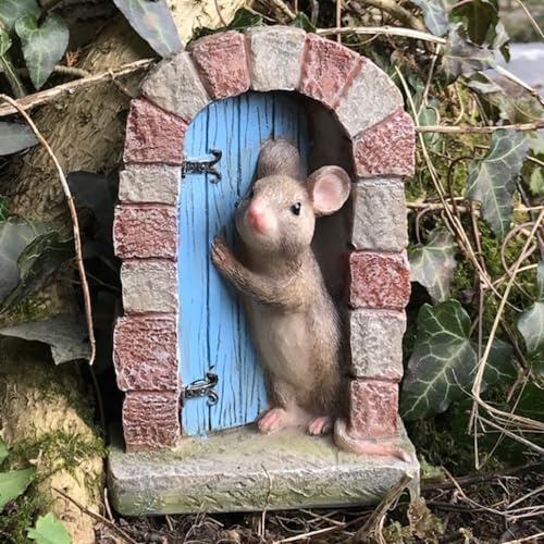 Animal Crackers Décoration de porte en résine lourde pour porte de jardin, décoration de porte de souris, cadeau pour les amateurs de souris