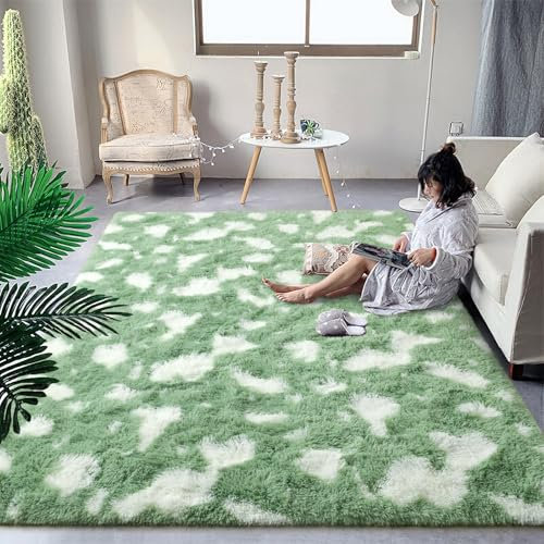 DweIke Flauschiger Teppich für Schlafzimmer, Wohnzimmer, 1,2 x 1,8 m großer Teppich für Jungen, Kinder, Mädchen, weicher Hochflor, für den Innenbereich, Bettüberwurf, Teppich für Kinderzimmer