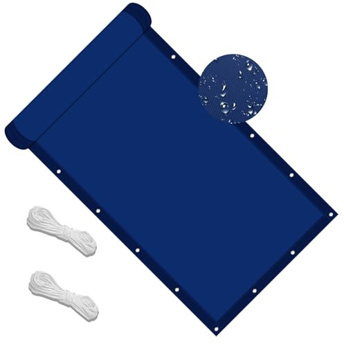 Filet Dombrage Rectangle 1.5 x 3.2 m Résistant à l'eau Anti UV Voile d'ombrage en HDPE Polyester Anti-Déchirure pour Jardin Terrasse Extérieur, Bleu Foncé