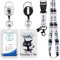 Porte Badge Id avec Lanyard Breakaway pour, Badge Reel rétractable, Clips de Badge détachables, Lanyard Strap pour le cou, Cadeaux pour le bureau des enseignants infirmiers (Chat)