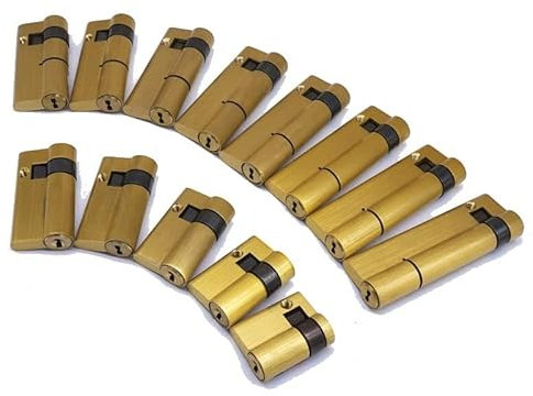 YKMYXZ Cilindro for serratura intelligente con impronta digitale da 1 pezzo, materiale in rame, serratura di classe C, con 3 chiavi, serratura a mezzo cilindro alta su un lato(85mm)